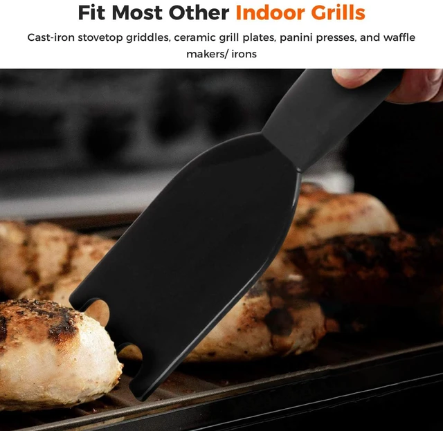 Alt view image 4 of 6 - Owiooll Universal Grill Scraper for George Foreman & Most Grooved Indoor Grills, Heat-Resistant Nylon Spatula for Easy Cleaning & Non-Stick Surfaces