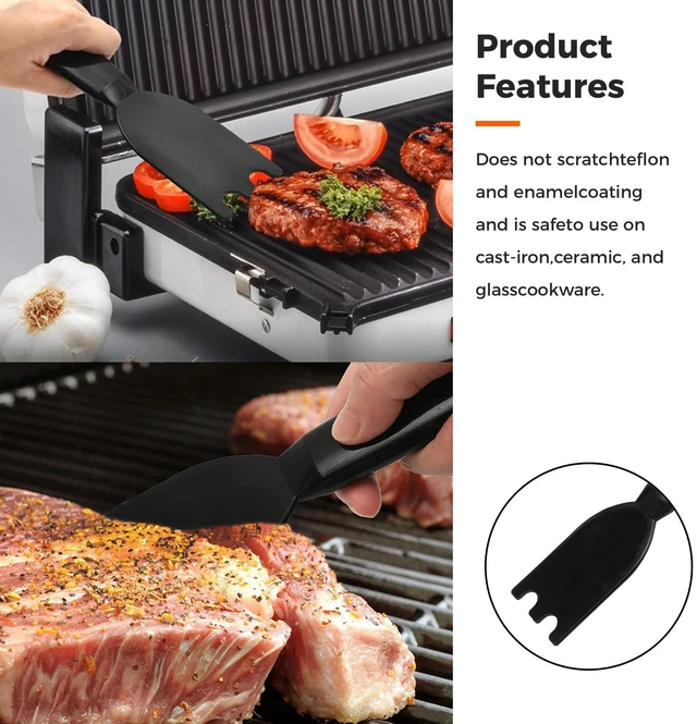 Alt view image 6 of 6 - Owiooll Universal Grill Scraper for George Foreman & Most Grooved Indoor Grills, Heat-Resistant Nylon Spatula for Easy Cleaning & Non-Stick Surfaces
