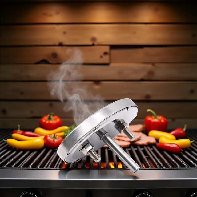 Alt view image 2 of 6 - Black Oval Lid Thermometer Temperature Gauge Replacement for Nexgrill, Grill Master 720-0697,Charmglow 720-0234,Aussie,Brinkman,Members Mark,Stainless Steel Heat Indicator,Outdoor Cooking Tools