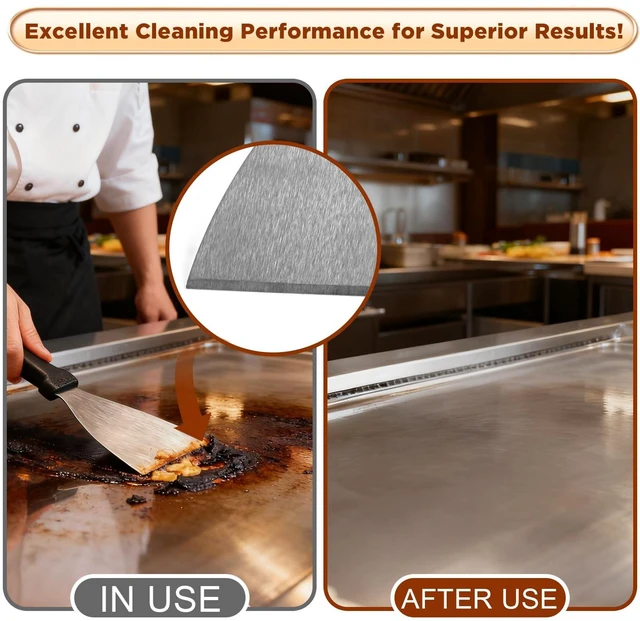 Alt view image 4 of 7 - HANWRAPS Griddle ScraperStainless Steel Grill Scraper,Slant Edge Metal Spatula for Teppanyaki Flat Top BBQ,Grill Cooking,Frying Steak Pork Chop Chicken Chop,Dishwasher Safe