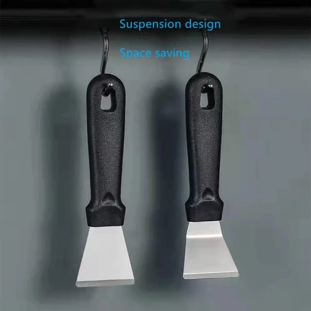 Alt view image 6 of 7 - 2Pack Blackstone Griddle Scraper Tool QIANBEIY Metal Small Grill Scraper for Outdoor BBQ Stiff Grill Pan Cleaning Scraper Spatula, No need to change Flexible Blades