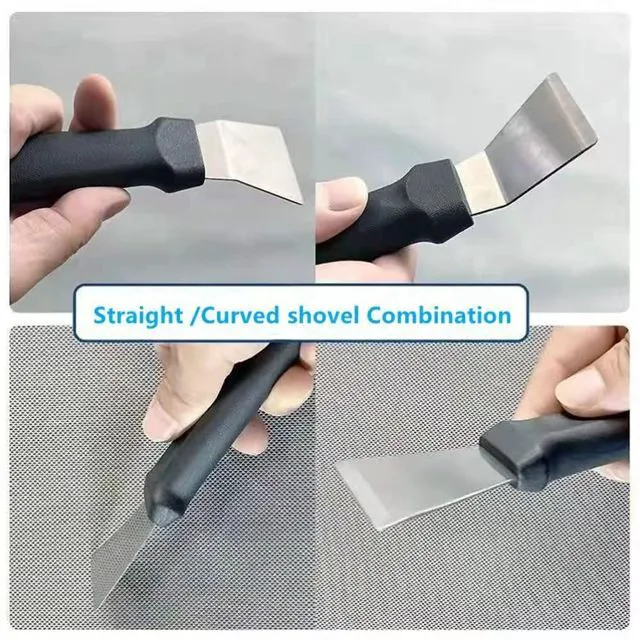 Alt view image 7 of 7 - 2Pack Blackstone Griddle Scraper Tool QIANBEIY Metal Small Grill Scraper for Outdoor BBQ Stiff Grill Pan Cleaning Scraper Spatula, No need to change Flexible Blades