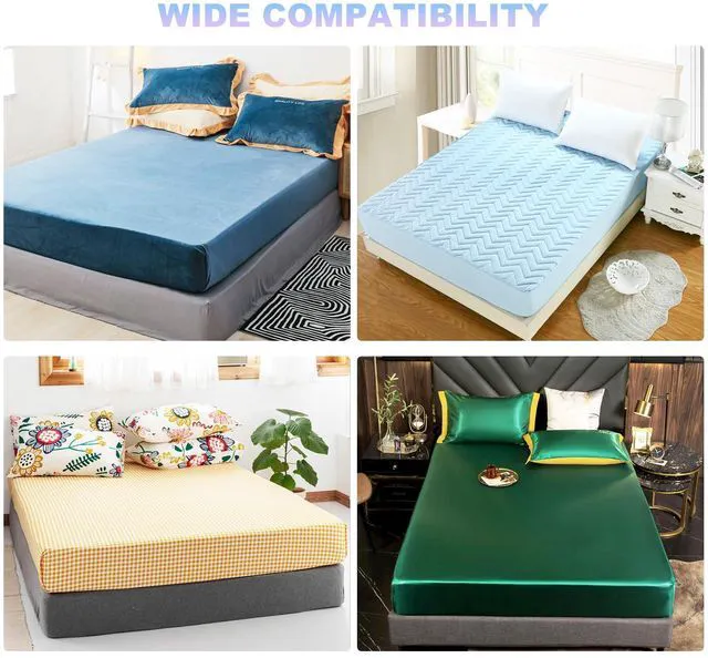 Alt view image 7 of 7 - Tasttin Fitted Bed Sheet Straps: Sheet Holder Suspenders (Black, 4-Pack) | Fitted Bed Sheet Straps: Adjustable elastic sheet suspenders with metal clips to keep sheets tight