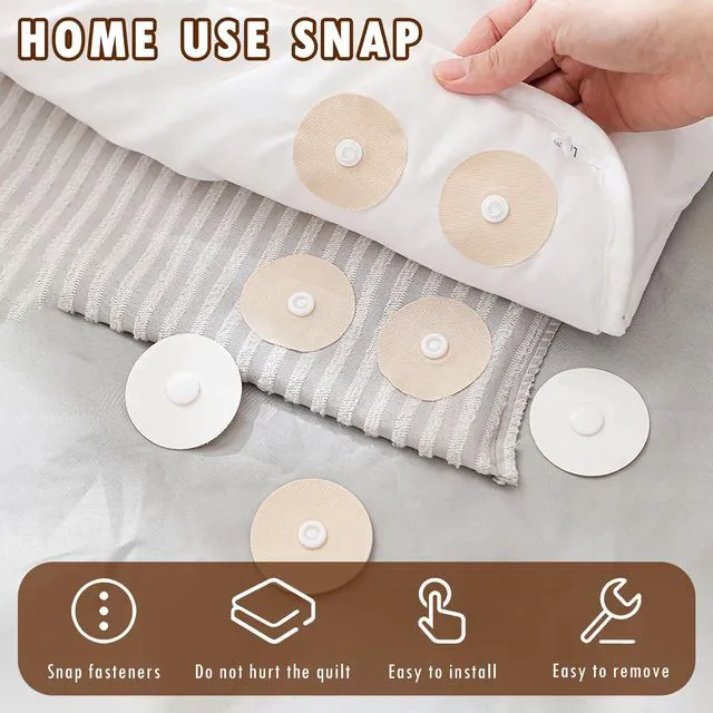 Alt view image 2 of 7 - Dayinkes 24PCS Duvet Clips to Hold Comforter Inside, Reusable Duvet Snaps to Hold Comforter, Wrinkle-Free Bed Sheet Fasteners Clips, Easy Stick & Reposition, for Quilts, Sofas, Pillowcases