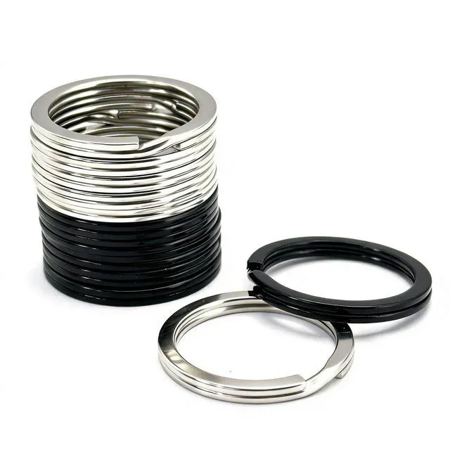 Main image of 12 Pcs Metal Key Rings for Men Women,25 mm/1 Inch Flat O-Ring Keychain Rings Key Holder Round Split Keyrings Key Chain Clips,Key Carabiner Key Organizer for Home Office Car Keys(6 Silver,6 Black)