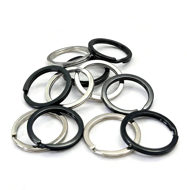 Alt view image 5 of 7 - 12 Pcs Metal Key Rings for Men Women,25 mm/1 Inch Flat O-Ring Keychain Rings Key Holder Round Split Keyrings Key Chain Clips,Key Carabiner Key Organizer for Home Office Car Keys(6 Silver,6 Black)