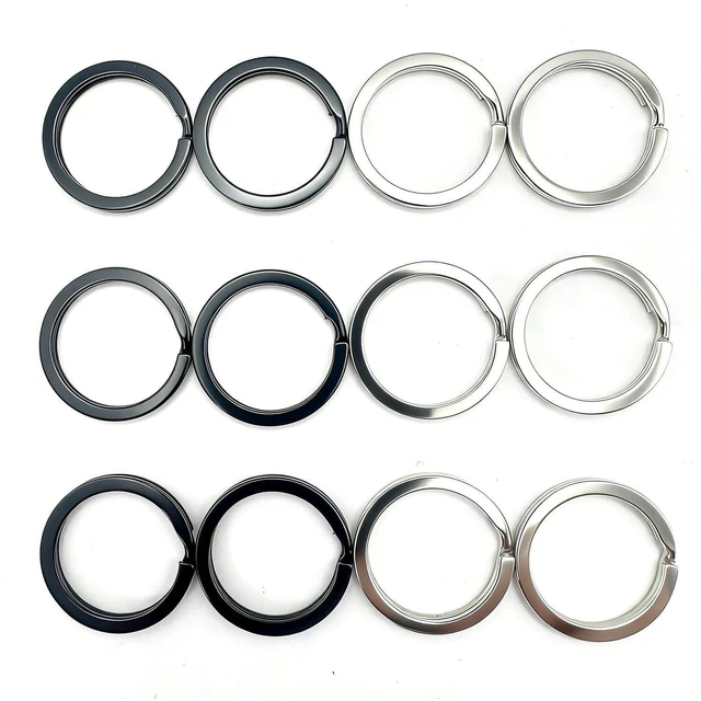 Alt view image 7 of 7 - 12 Pcs Metal Key Rings for Men Women,25 mm/1 Inch Flat O-Ring Keychain Rings Key Holder Round Split Keyrings Key Chain Clips,Key Carabiner Key Organizer for Home Office Car Keys(6 Silver,6 Black)