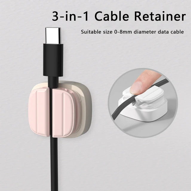 Alt view image 2 of 6 - IFNOW 3-in-1 Cable Spring Holder Clips Pink 3 Pack Self Adhesive Cord Holder Under Desk Cable Management for Home,Office,Car,Desk,Nightstand