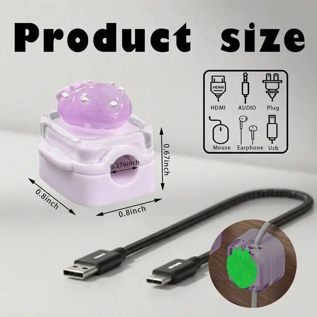 Alt view image 2 of 7 - Frayot 3Pack Magnetic Cable Clips,Night-Glowing Cord Holder,Heart | Cute Charger Holder,Strong Adhesive Cable Management, For Nightstand Office Car Home Desk Wall