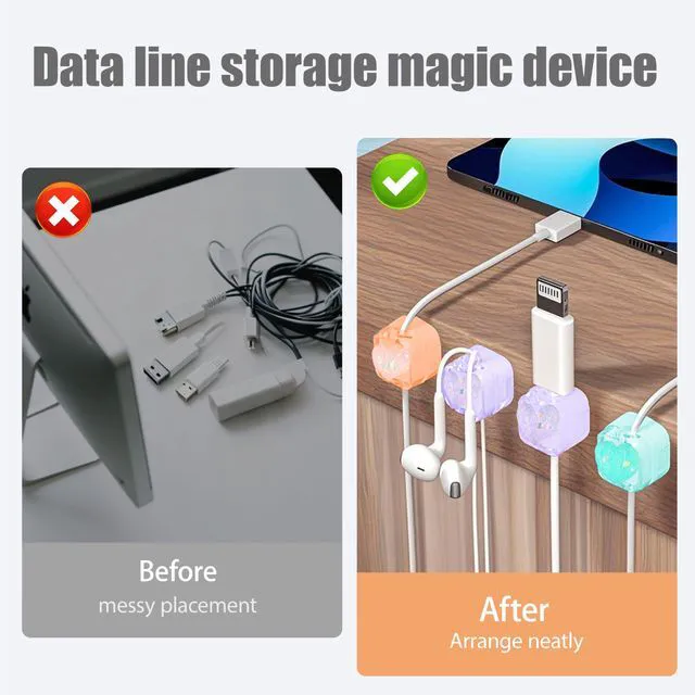 Alt view image 4 of 7 - Frayot 3Pack Magnetic Cable Clips,Night-Glowing Cord Holder,Heart | Cute Charger Holder,Strong Adhesive Cable Management, For Nightstand Office Car Home Desk Wall