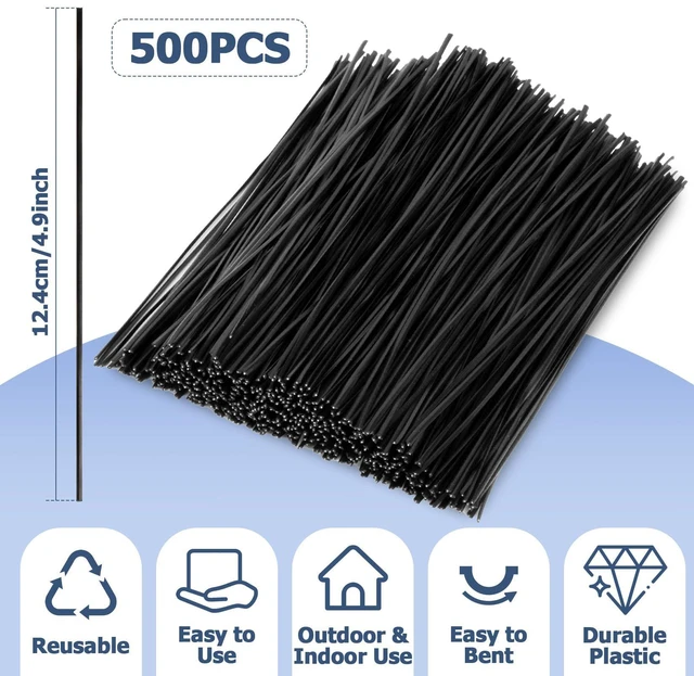 Alt view image 7 of 7 - 500PCS Black Twist Ties - 4.9" Reusable Twist Ties for Plastic Bags | Bread Tie for Party Treats, Plants, DIY Decors Crafts, Ideal for Household & Shop, Outdoor & Indoor Use