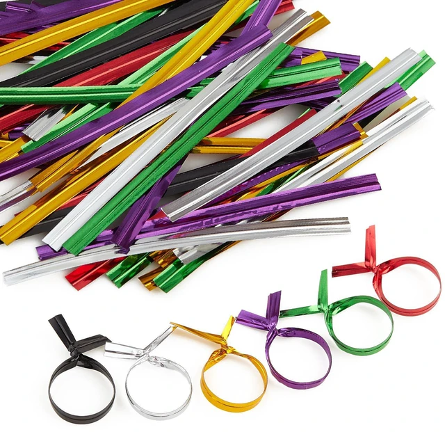 Alt view image 5 of 7 - TangYinRD Purple Metallic Twist Ties 100 Yards Bread Candy Coffee Bag Ties Plant Garden Twist Ties for Parties DecorativeTies Cake Present Art Craft