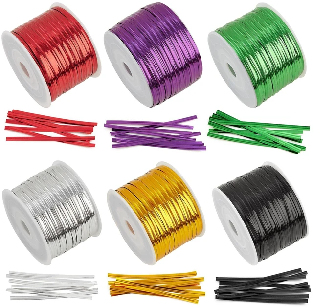 Alt view image 6 of 7 - TangYinRD Purple Metallic Twist Ties 100 Yards Bread Candy Coffee Bag Ties Plant Garden Twist Ties for Parties DecorativeTies Cake Present Art Craft