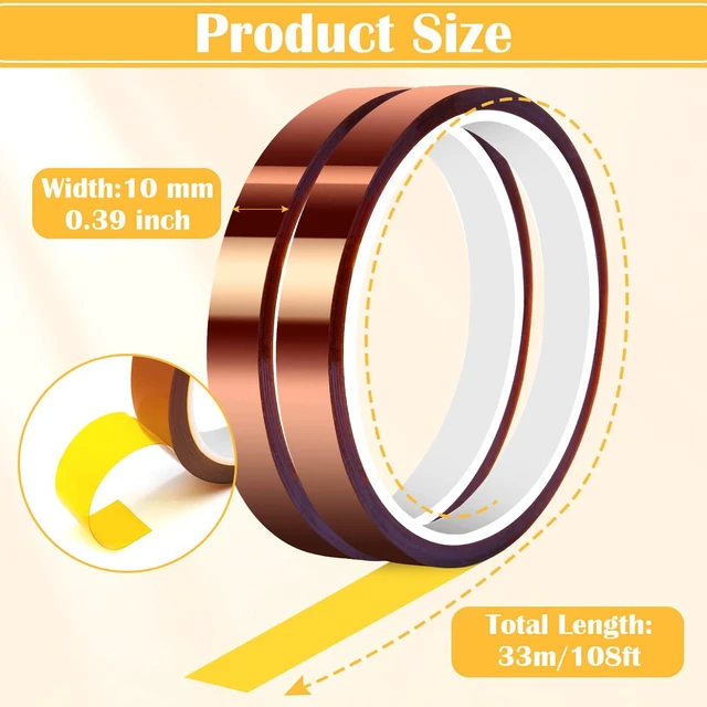 Alt view image 2 of 7 - 2 Packs Heat Resistant Tape for Heat Press Sublimation, High Temperature Heat Transfer Tape No Residue Thermal Transfer Tape for Dye Sublimation, Heat Press HTV Art DIY Craft