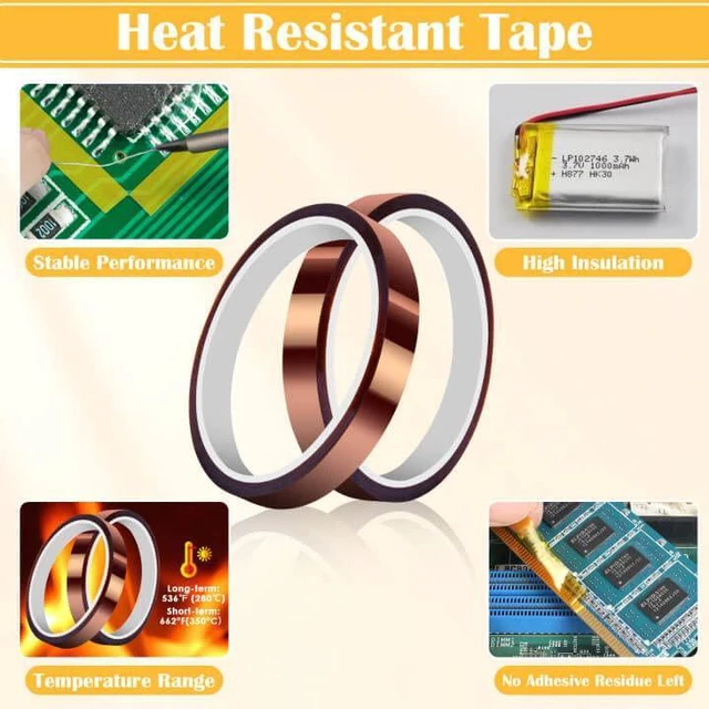 Alt view image 3 of 7 - 2 Packs Heat Resistant Tape for Heat Press Sublimation, High Temperature Heat Transfer Tape No Residue Thermal Transfer Tape for Dye Sublimation, Heat Press HTV Art DIY Craft