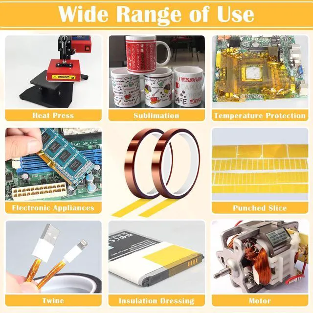 Alt view image 4 of 7 - 2 Packs Heat Resistant Tape for Heat Press Sublimation, High Temperature Heat Transfer Tape No Residue Thermal Transfer Tape for Dye Sublimation, Heat Press HTV Art DIY Craft