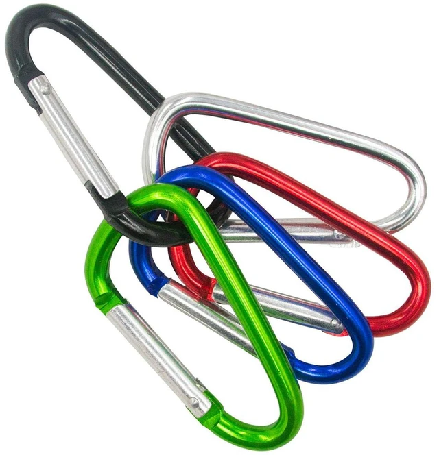 Alt view image 4 of 7 - D Ring Carabiners Clip D Shape Spring Loaded Gate Small Keychain Carabiner Clip Set Outdoor Camping Lock Snap Hooks Spring Link Key Chain Durable Improved5pcs