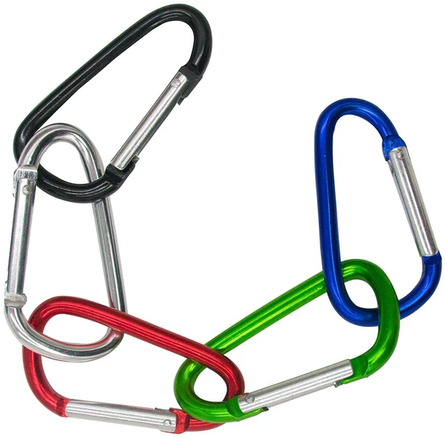 Alt view image 5 of 7 - D Ring Carabiners Clip D Shape Spring Loaded Gate Small Keychain Carabiner Clip Set Outdoor Camping Lock Snap Hooks Spring Link Key Chain Durable Improved5pcs