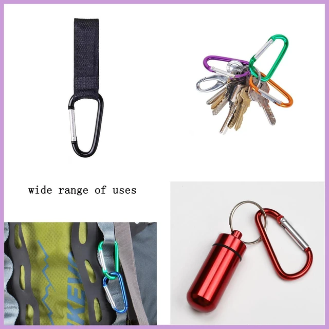 Alt view image 6 of 7 - D Ring Carabiners Clip D Shape Spring Loaded Gate Small Keychain Carabiner Clip Set Outdoor Camping Lock Snap Hooks Spring Link Key Chain Durable Improved5pcs
