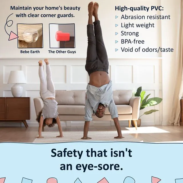 Alt view image 6 of 7 - Bebe Earth Baby Proofing Corner Protectors, 12 Furniture Corner Guards Bumpers for Table - Clear Child Safety Protector for Home, New Parents and Couples