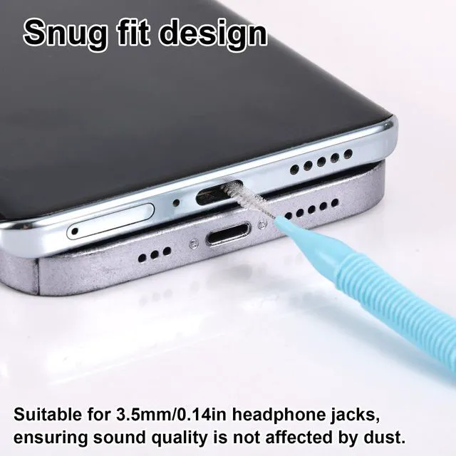 Alt view image 5 of 7 - 10pcs Cell Phone Charging Port Cleaner Brushes for Apple | Anti-Clogging Small Mini Cleaning Tools Kit Speaker Charger Receiver Earphone Tablets Headphones Accessories Supplies Blue