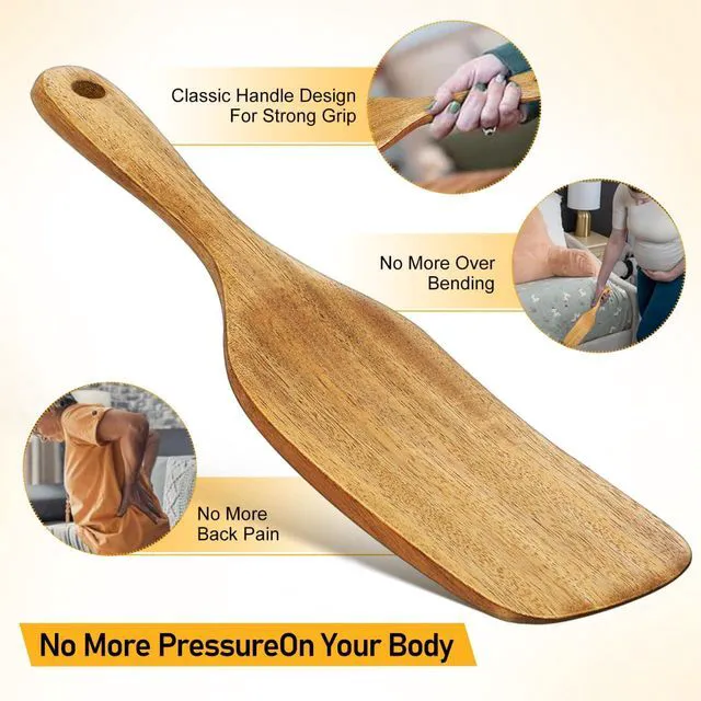 Alt view image 6 of 7 - Wood Mattress Lifter Bed Sheet Tucker Tool 10.10 X 2.44 X 0.47 in Khaki | Bed Sheet Tuckers Easy Sheet Changes, Hanging Design, for Hotels and Hospitals