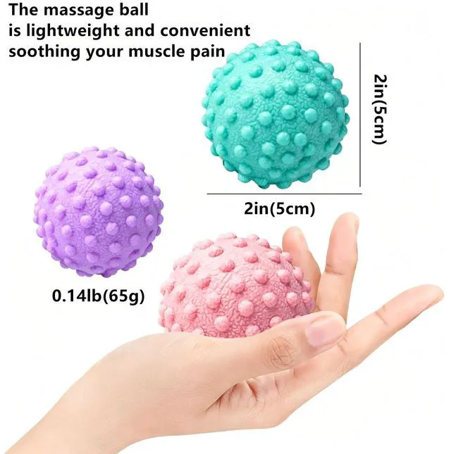 Alt view image 2 of 7 - GuaShuo 6PCS Body Massage Ball for Fasciitis Pain Relief, Tight Muscles & Sore Feet, Muscle Knots and Yoga Therapy (MQ-6PCS)