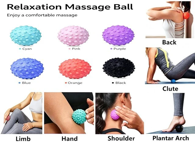Alt view image 3 of 7 - GuaShuo 6PCS Body Massage Ball for Fasciitis Pain Relief, Tight Muscles & Sore Feet, Muscle Knots and Yoga Therapy (MQ-6PCS)
