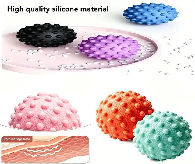 Alt view image 4 of 7 - GuaShuo 6PCS Body Massage Ball for Fasciitis Pain Relief, Tight Muscles & Sore Feet, Muscle Knots and Yoga Therapy (MQ-6PCS)