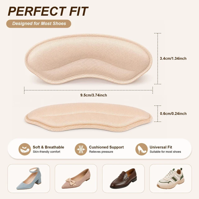 Alt view image 2 of 7 - 12 Pcs Heel Grips, Shoe Inserts and Heel Pads for Shoes Too Big | soft foam cushions, anti slip, back of shoe, prevent blisters, pain relief, for loose shoes, women and men
