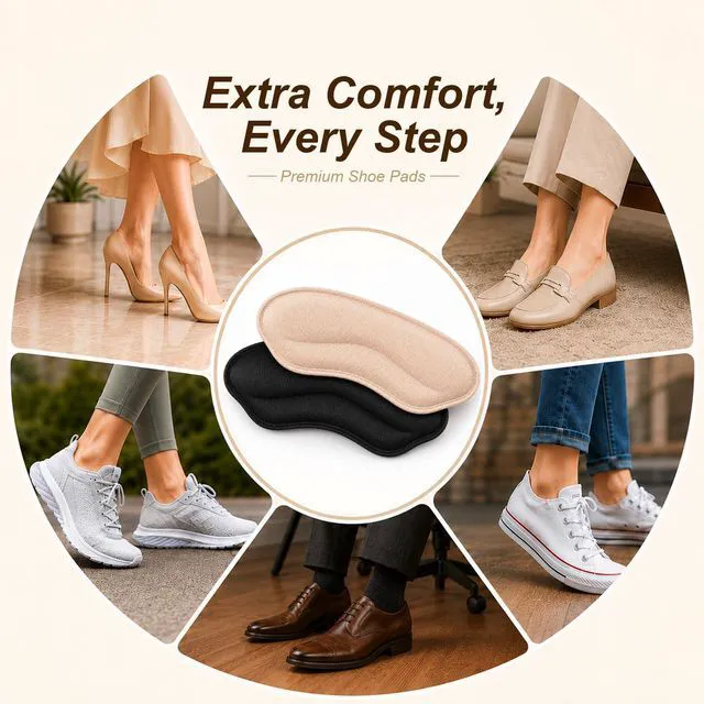 Alt view image 6 of 7 - 12 Pcs Heel Grips, Shoe Inserts and Heel Pads for Shoes Too Big | soft foam cushions, anti slip, back of shoe, prevent blisters, pain relief, for loose shoes, women and men