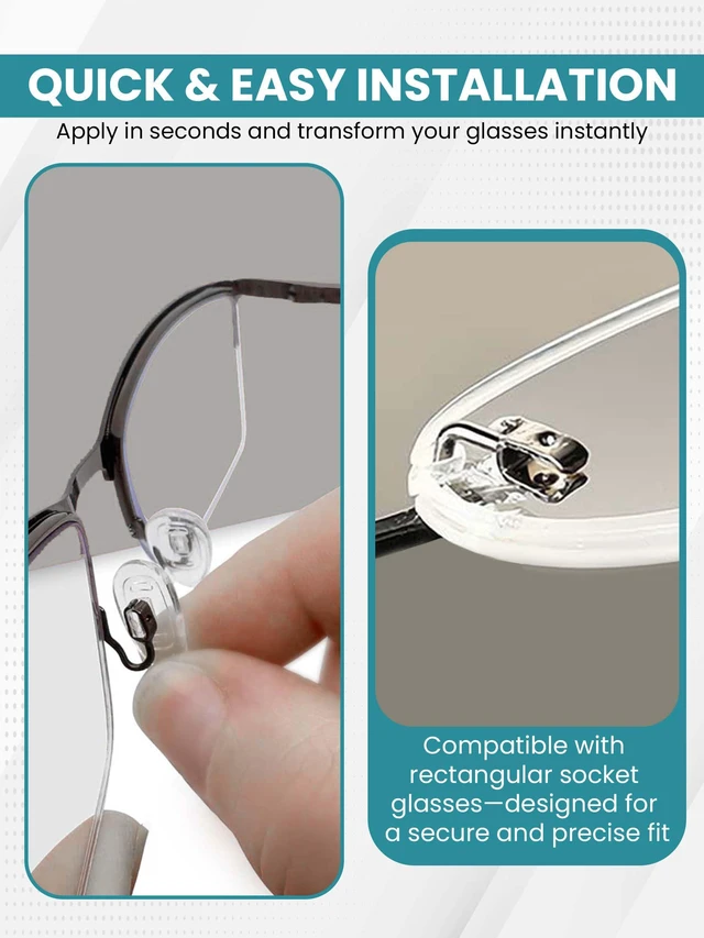 Alt view image 4 of 7 - SPORTS WORLD VISION Glasses Nose Pads | Premium Quality Soft Silicone A-Shape Nose Pads for Glasses | 11mm Push-in Glasses Cushions in 2 Pairs