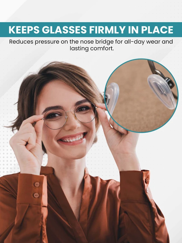 Alt view image 6 of 7 - SPORTS WORLD VISION Glasses Nose Pads | Premium Quality Soft Silicone A-Shape Nose Pads for Glasses | 11mm Push-in Glasses Cushions in 2 Pairs