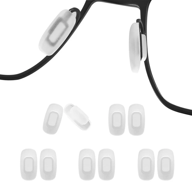 Main image of 5 Pairs Push in Eyeglass Nose Pads,BEHLINE Snap in Glasses Nose Piece for Eye Glasses Sunglasses,Replacement for Frames,Soft Silicone Nose Bridge Pads,Anti-Slip Nose Guards(11mm,Square)