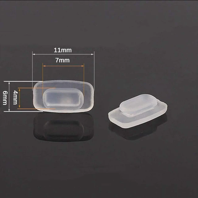 Alt view image 2 of 7 - 5 Pairs Push in Eyeglass Nose Pads,BEHLINE Snap in Glasses Nose Piece for Eye Glasses Sunglasses,Replacement for Frames,Soft Silicone Nose Bridge Pads,Anti-Slip Nose Guards(11mm,Square)