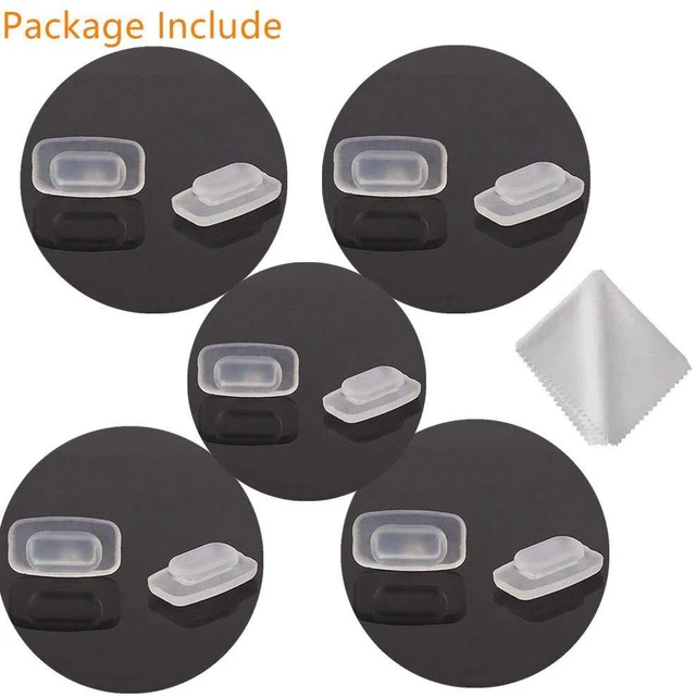 Alt view image 7 of 7 - 5 Pairs Push in Eyeglass Nose Pads,BEHLINE Snap in Glasses Nose Piece for Eye Glasses Sunglasses,Replacement for Frames,Soft Silicone Nose Bridge Pads,Anti-Slip Nose Guards(11mm,Square)