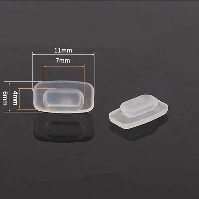 Alt view image 2 of 6 - Push-in Eyeglasses Nose Pads,BEHLINE 5 Pairs Snap in Glasses Nose Piece for Eye Glasses Sunglasses,Replacement for Frames,Soft Silicone Nose Bridge Pads,Anti-Slip Nose Guards(11mm,Square)