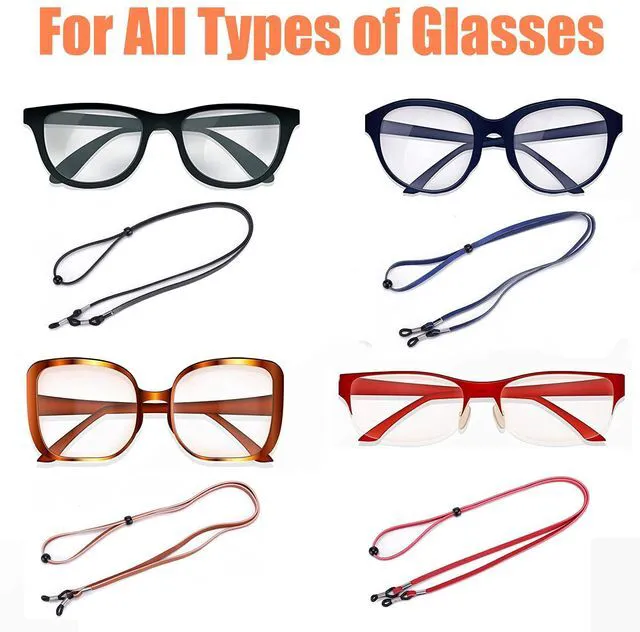 Alt view image 5 of 7 - Pack of 4 Eco Leather Eyeglass Straps,Luxurious Adjustable Eyewear Retainers, Anti-slip Eyeglass Chains Lanyard, Sport Sunglass Retainer Holder Strap for Men and Women,with Free Gifts