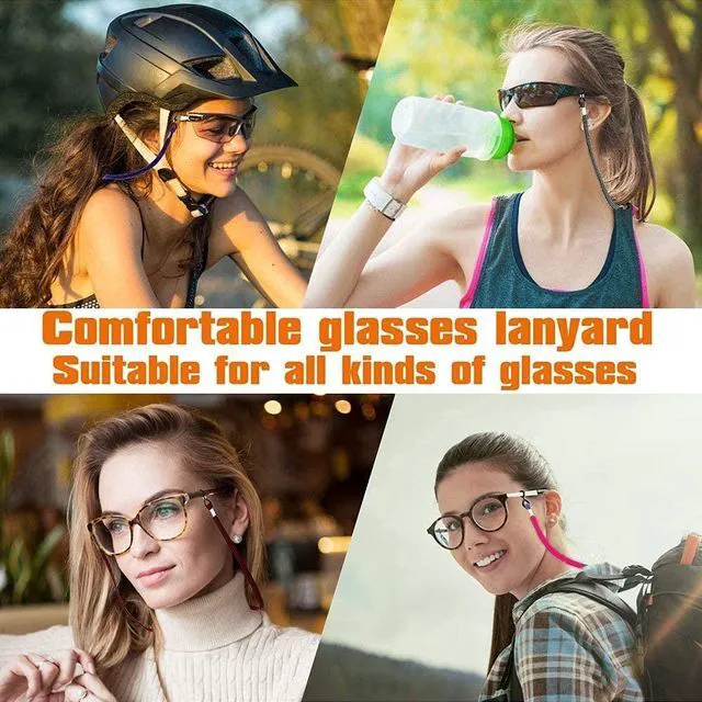 Alt view image 6 of 7 - Pack of 4 Eco Leather Eyeglass Straps,Luxurious Adjustable Eyewear Retainers, Anti-slip Eyeglass Chains Lanyard, Sport Sunglass Retainer Holder Strap for Men and Women,with Free Gifts
