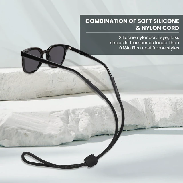 Alt view image 4 of 7 - 3 Pcs Glasses Strap-Adjustable Eyeglass Holders for Men, Women, and Kids - Neck Eyewear Retainer, Sports Sunglasses Strap, Lanyard