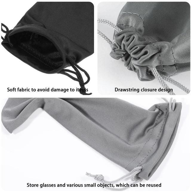 Alt view image 3 of 7 - Tucnoeu 4Pcs Glasses Pouch Microfiber Soft Sunglasses Pouch Eyeglass Pouch With Drawstring Assorted Colors for Men & Women