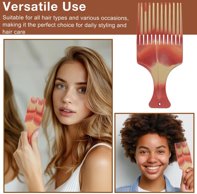 Alt view image 6 of 7 - 3-Piece Dual-Color Fork Comb Set for Hair Styling, Wide-Tooth Thick Hair Comb, for Smooth Lift and Braid Work