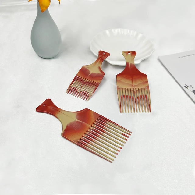 Alt view image 7 of 7 - 3-Piece Dual-Color Fork Comb Set for Hair Styling, Wide-Tooth Thick Hair Comb, for Smooth Lift and Braid Work