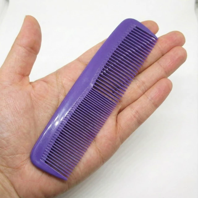 Alt view image 7 of 7 - 5Pack Fine Tooth Hair Combs Durable Purple Plastic Styling, Detangling & Travel Combs for Women, Men & Kids Salon Quality Grooming Tools