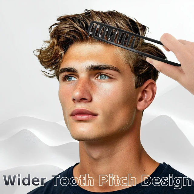 Alt view image 3 of 7 - 2Pcs Texture Comb, Volume Texturizing Comb for Men And Women, Volumizing Textured Styling Combs for Roots, Nowavibe Magic Wide Tooth Combs for Curly Hair, Peine Texturizador Para Hombr