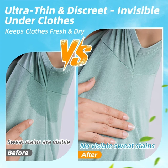 Alt view image 4 of 6 - RAINFLOW 100 Pack Underarm Sweat Pads - Armpit Sweat Pads for Women & Men | Disposable Underarm Guards, Sweat Absorbing Shield, Clothes Prontection, Comfortable & Non Visible, Comfortable Unflavored