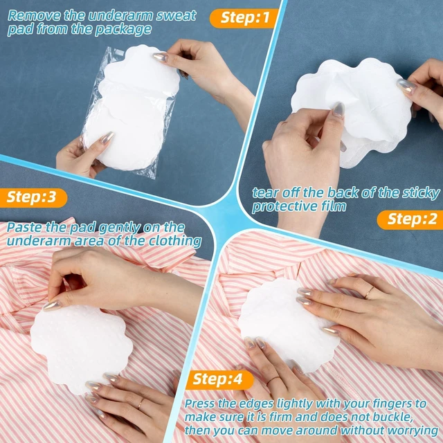 Alt view image 5 of 6 - RAINFLOW 100 Pack Underarm Sweat Pads - Armpit Sweat Pads for Women & Men | Disposable Underarm Guards, Sweat Absorbing Shield, Clothes Prontection, Comfortable & Non Visible, Comfortable Unflavored