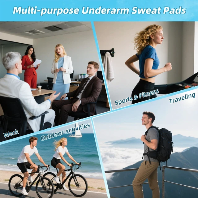 Alt view image 6 of 6 - RAINFLOW 100 Pack Underarm Sweat Pads - Armpit Sweat Pads for Women & Men | Disposable Underarm Guards, Sweat Absorbing Shield, Clothes Prontection, Comfortable & Non Visible, Comfortable Unflavored