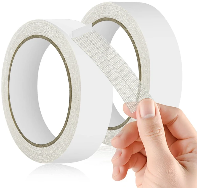 Main image of HINGTAI 2PCS Double Sided Adhesive Fabric Tape, Heavy Duty Hemming Tape for Pants & Clothes, No Sew No Iron Needed for Hem Fixing, Crafting, Carpet Securing, Removable and Residue Free (2.54cm x 10m)
