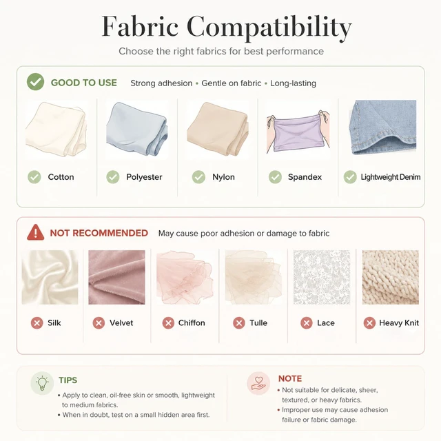 Alt view image 5 of 7 - 50 PCS Double Sided Body Tape for Heavy Dresses and Large Bust Individuals | 85x20mm extra wide invisible skin tape, skin friendly fabric adhesive for garment alteration & securing clothes stickers
